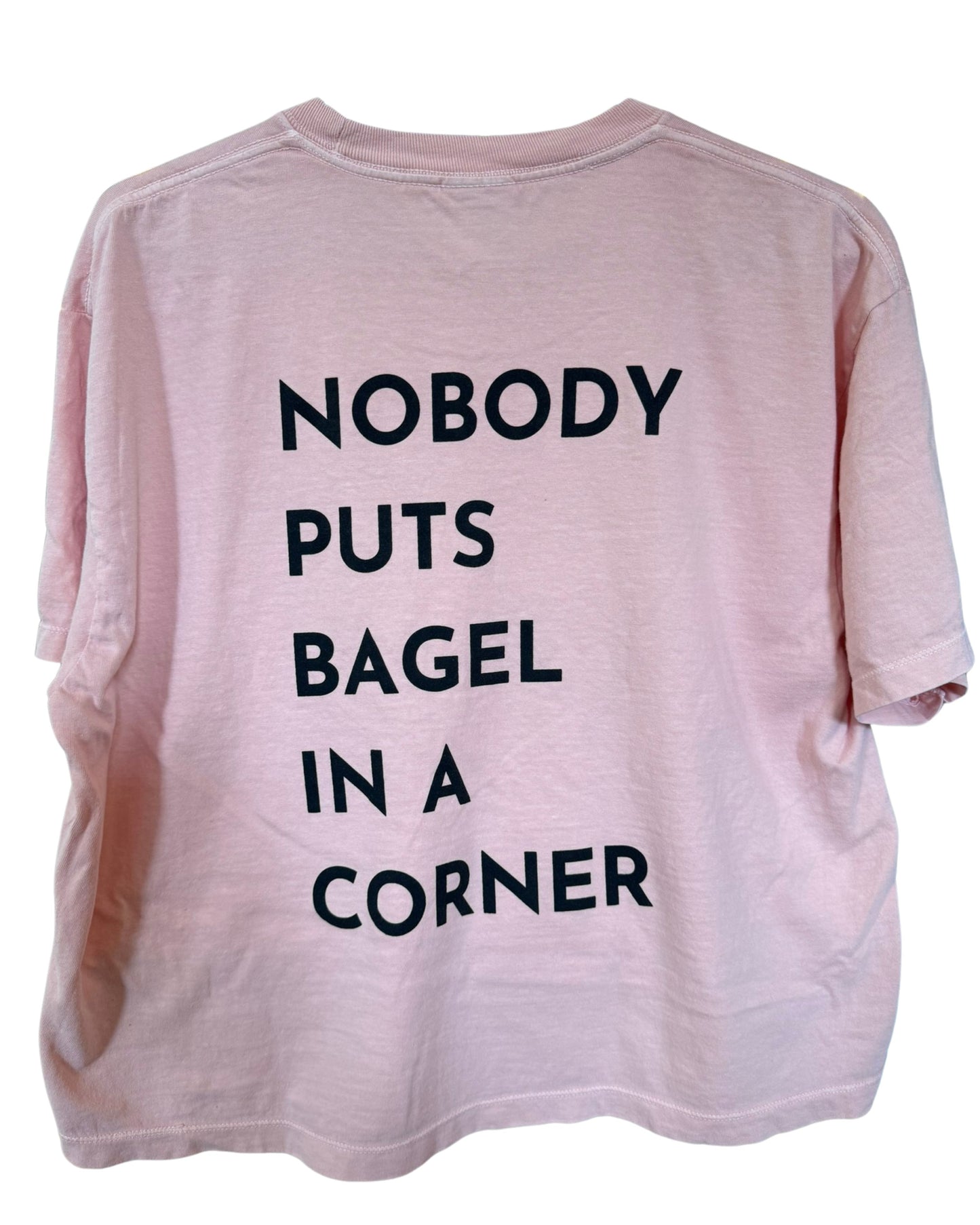 Nobody Puts Bagel in a Corner Crop Tee-AQUA